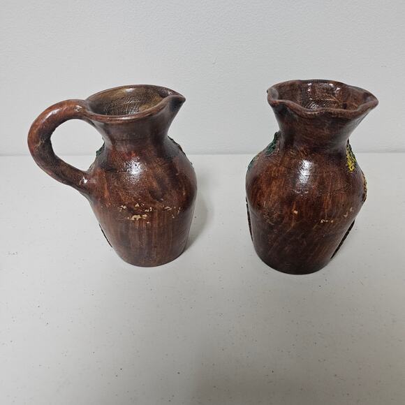 Set of 2 Handcrafted Guatamalan Vases with Three Dimensional Houses main image 7